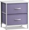 Sorbus Nightstand with 2 Drawers - Steel Frame, Wood Top & Easy Pull Fabric Bins - Great for Home, Bedroom, Office & College Dorm